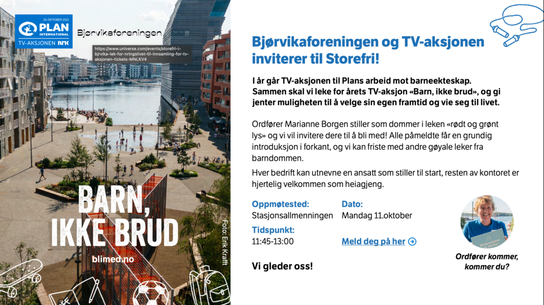 Invitasjon Storefri I Bjørvika 2021